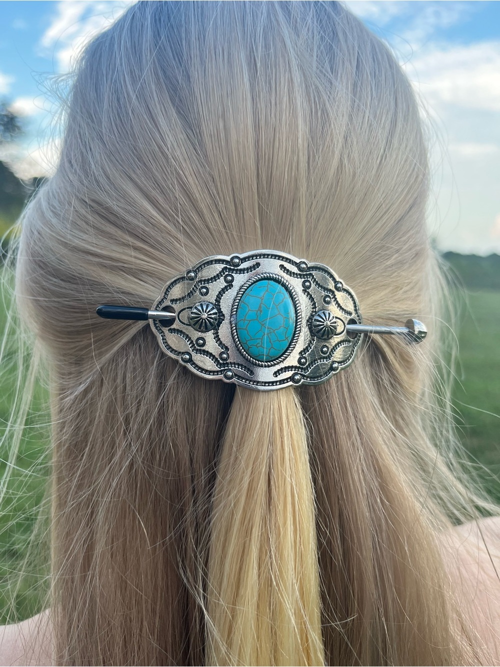 Barrette with Turquoise stone